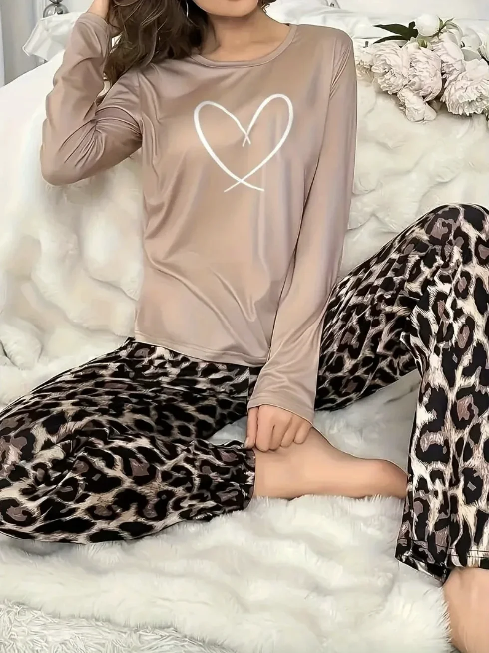 Damen Geometrisch Zweiteiliges Set Täglich Langarm Lässig Frühling/Herbst Bluse mit Hose Matching Set