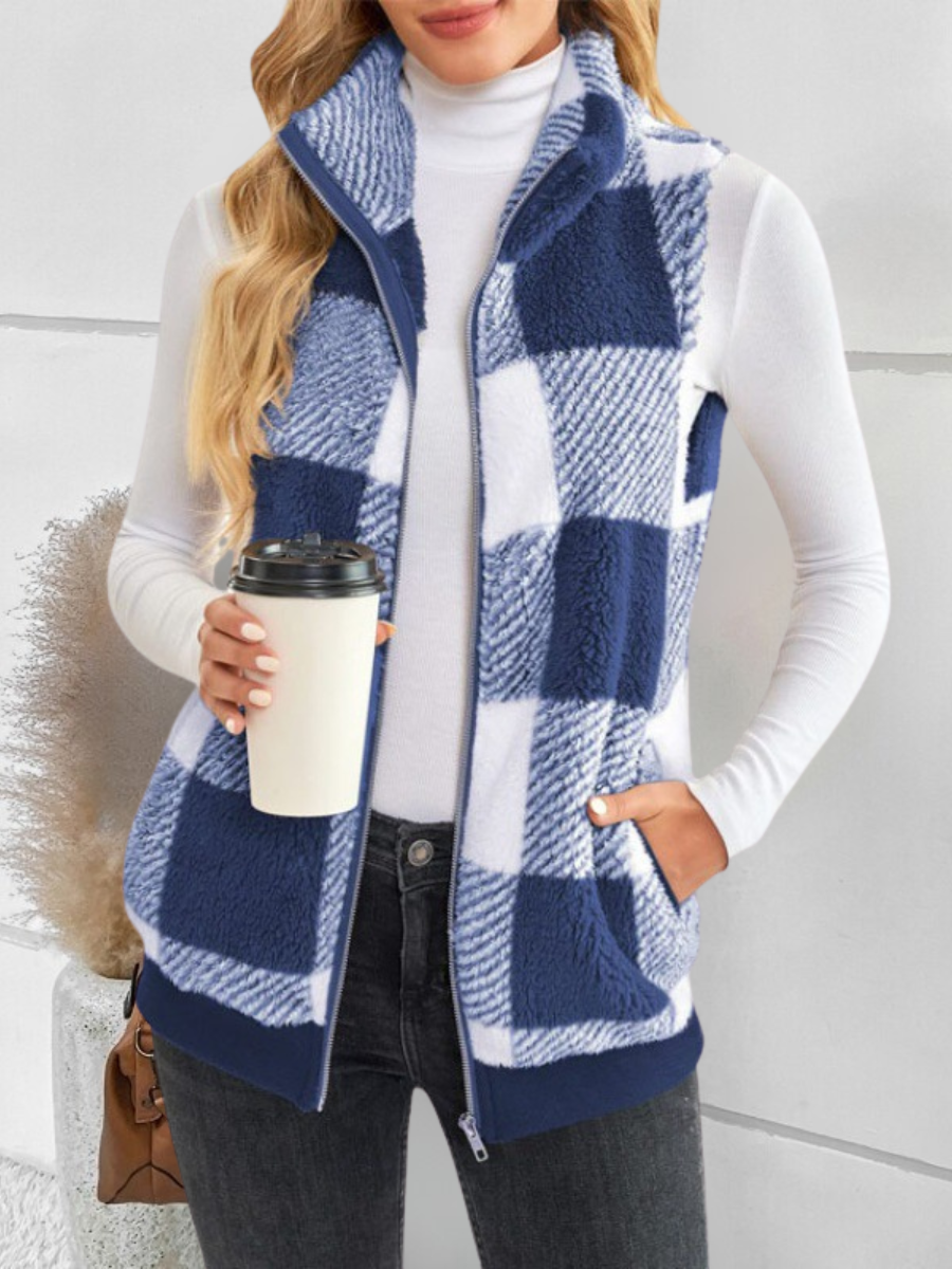 Polyester Baumwolle Stehkragen Elegant Tanktop