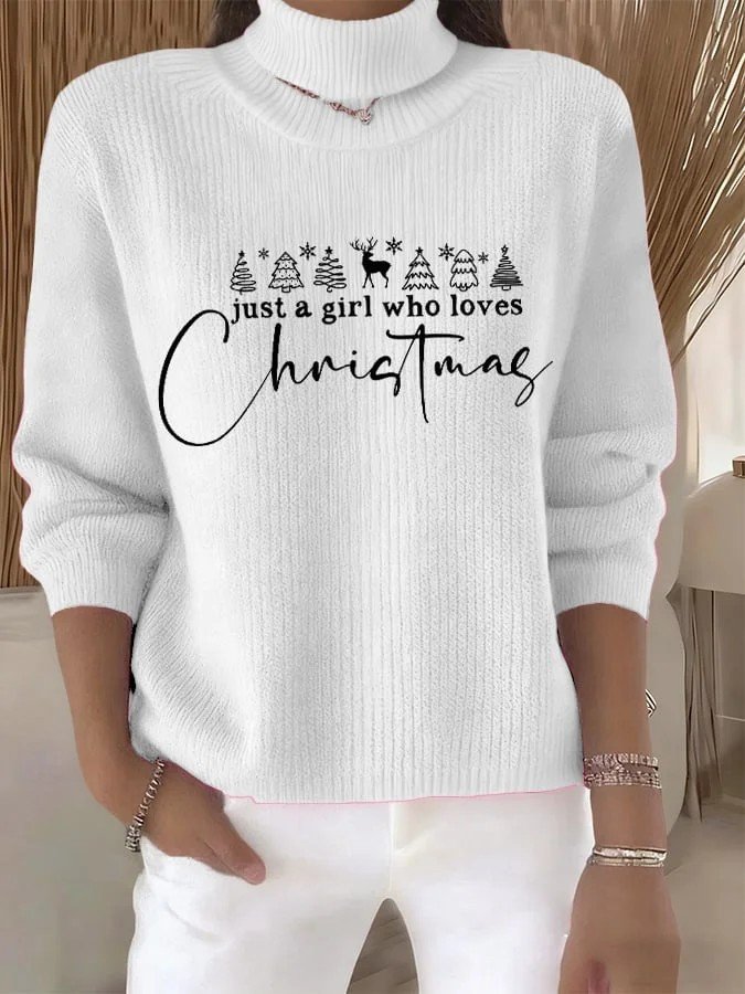 Damen Weihnachten Langarm Bequem Retro Pullover