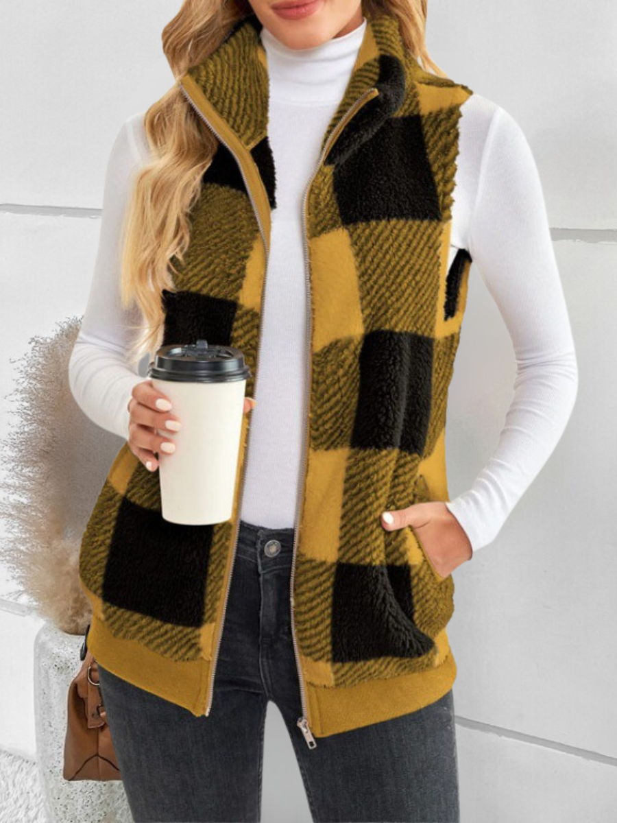 Polyester Baumwolle Stehkragen Elegant Tanktop