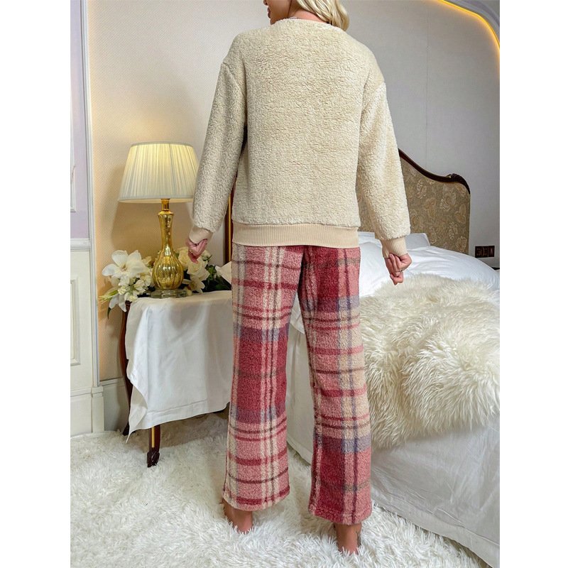 Damen Geometrisch Zweiteiliges Set Täglich Langarm Lässig Frühling/Herbst Bluse mit Hose Matching Set