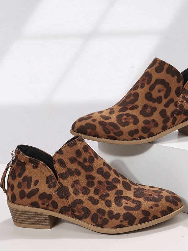 Retro Unifarben Reißverschluss Niedrig Klassische Stiefel Nahtverarbeitung
