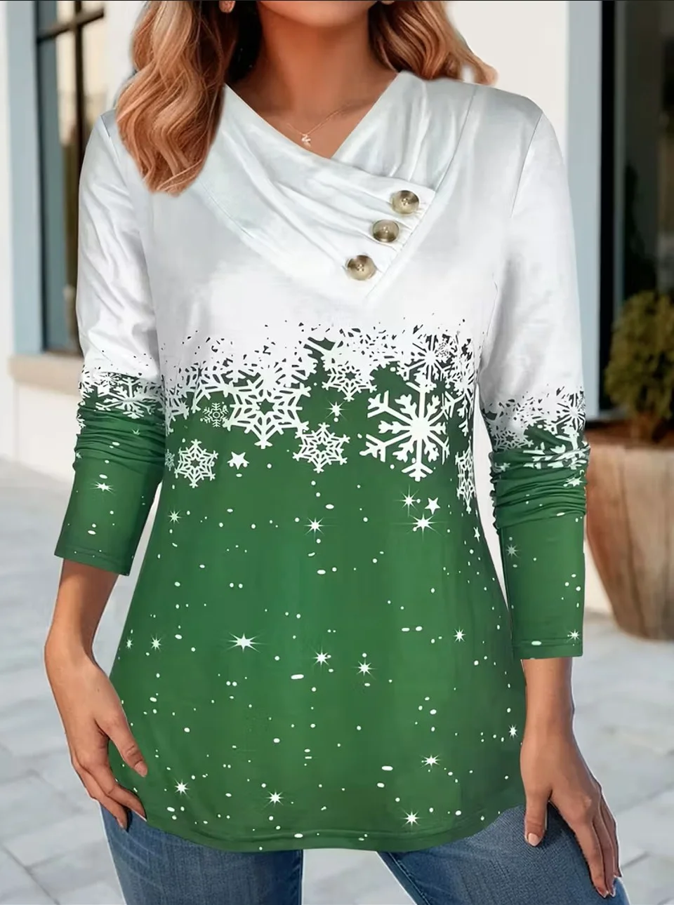 Lässig Weihnachten Langarm T-Shirt