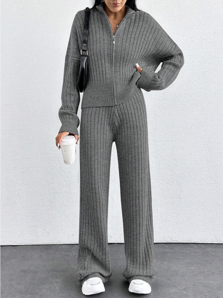 Damen Unifarben Zweiteiliges Set Täglich Langarm Lässig Frühling/Herbst Bluse mit Hose Matching Set