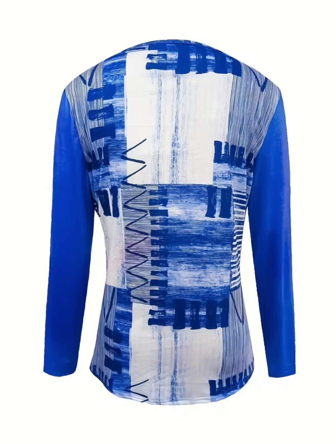 Lässig Geometrisch Langarm T-Shirt