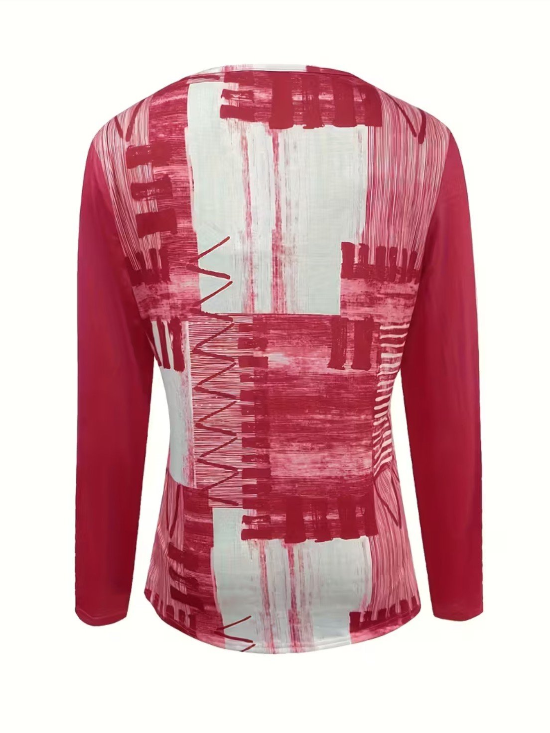 Lässig Geometrisch Langarm T-Shirt