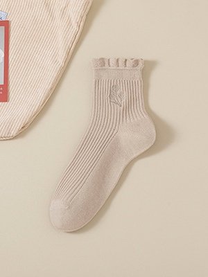 Baumwolle Stickerei Schweißabsorbierend Modisch japanisch Stil Süß Pilz Spitze Mittelrohr Damen Socken Atmungsaktiv Haufen Socken