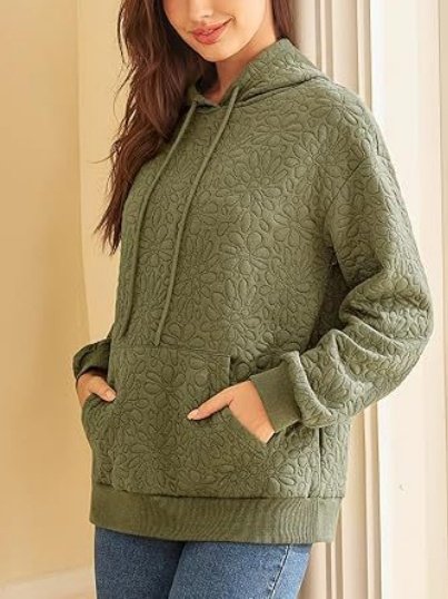 Lässig Kapuze Geblümt Sweatshirt Jacquard
