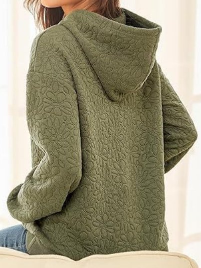 Lässig Kapuze Geblümt Sweatshirt Jacquard
