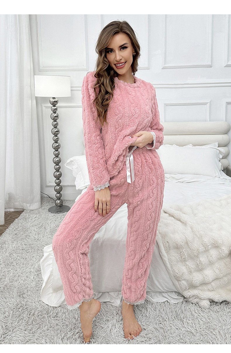Damen Unifarben Zweiteiliges Set Täglich Langarm Lässig Frühling/Herbst Bluse mit Hose Matching Set