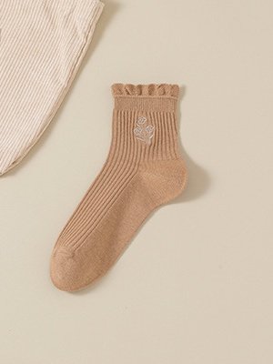 Baumwolle Stickerei Schweißabsorbierend Modisch japanisch Stil Süß Pilz Spitze Mittelrohr Damen Socken Atmungsaktiv Haufen Socken