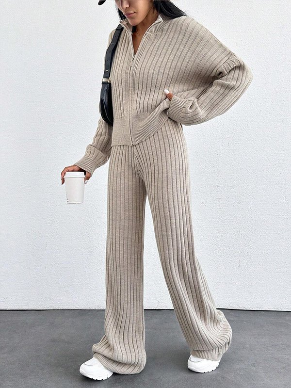 Damen Unifarben Zweiteiliges Set Täglich Langarm Lässig Frühling/Herbst Bluse mit Hose Matching Set