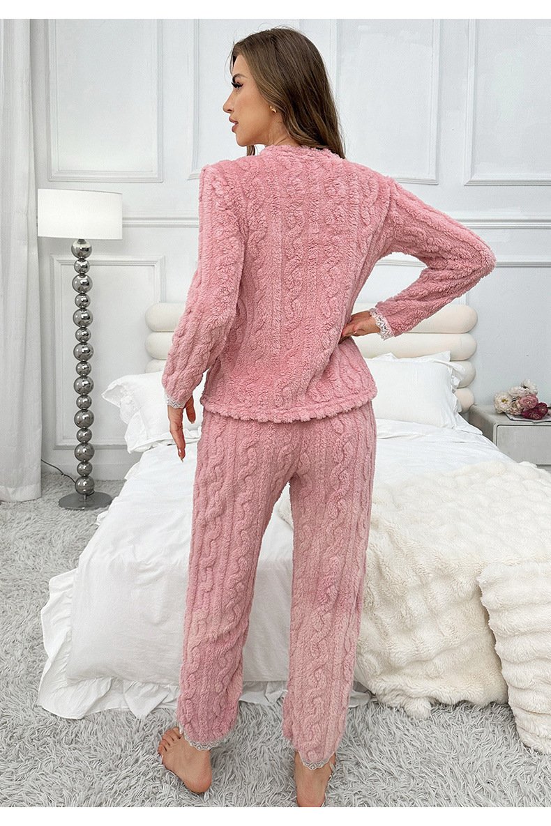 Damen Unifarben Zweiteiliges Set Täglich Langarm Lässig Frühling/Herbst Bluse mit Hose Matching Set