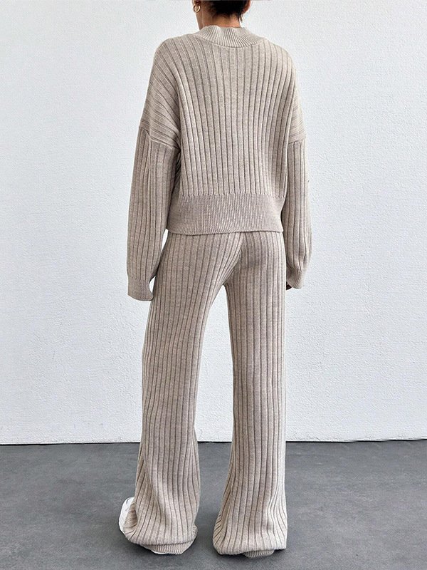 Damen Unifarben Zweiteiliges Set Täglich Langarm Lässig Frühling/Herbst Bluse mit Hose Matching Set