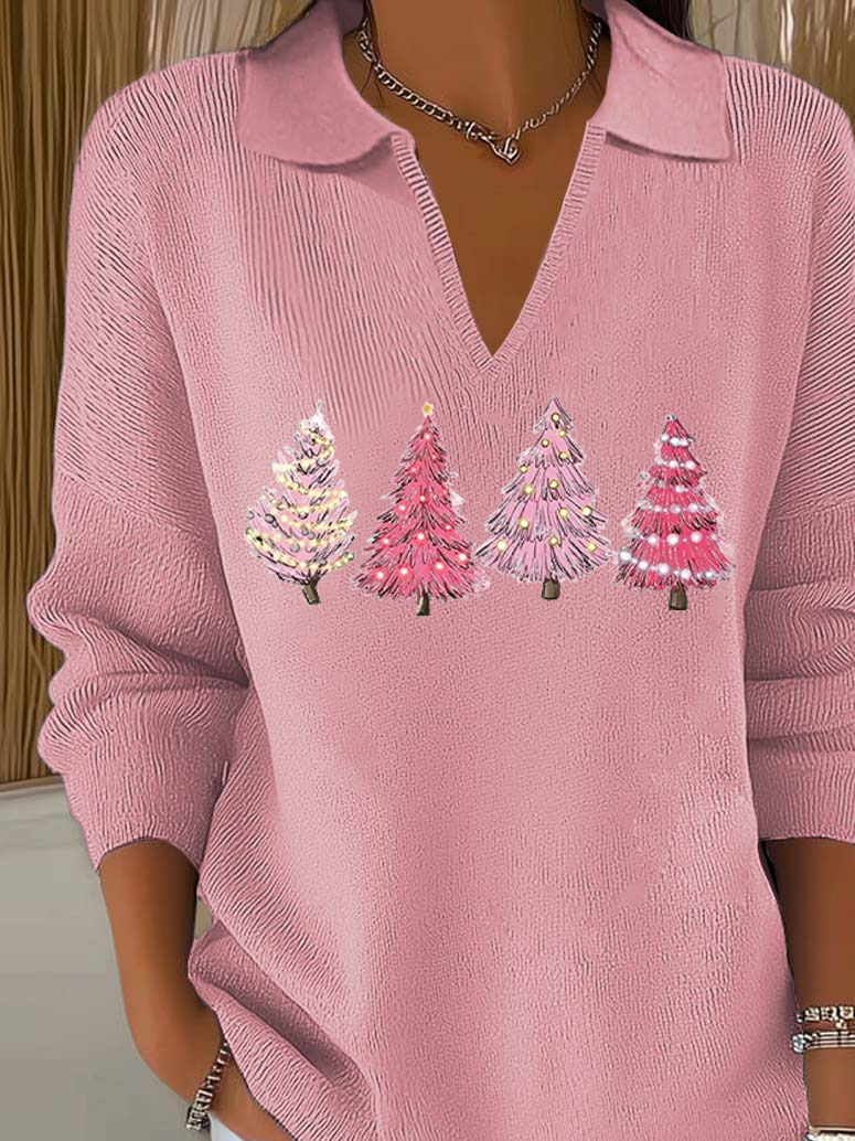 Damen Weihnachten Langarm Bequem Lässig Print Pullover