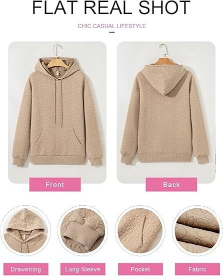 Lässig Kapuze Geblümt Sweatshirt Jacquard