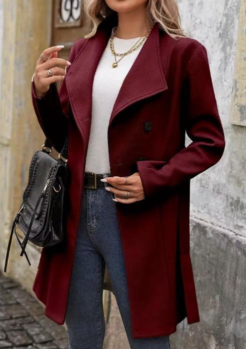 Damen Frühling/Herbst Oberbekleidung Lässig Unifarben Langarm Schalkragen Jacke