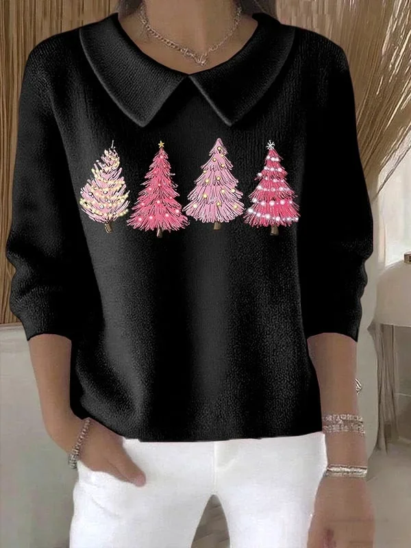 Damen Weihnachten Langarm Bequem Lässig Print Pullover
