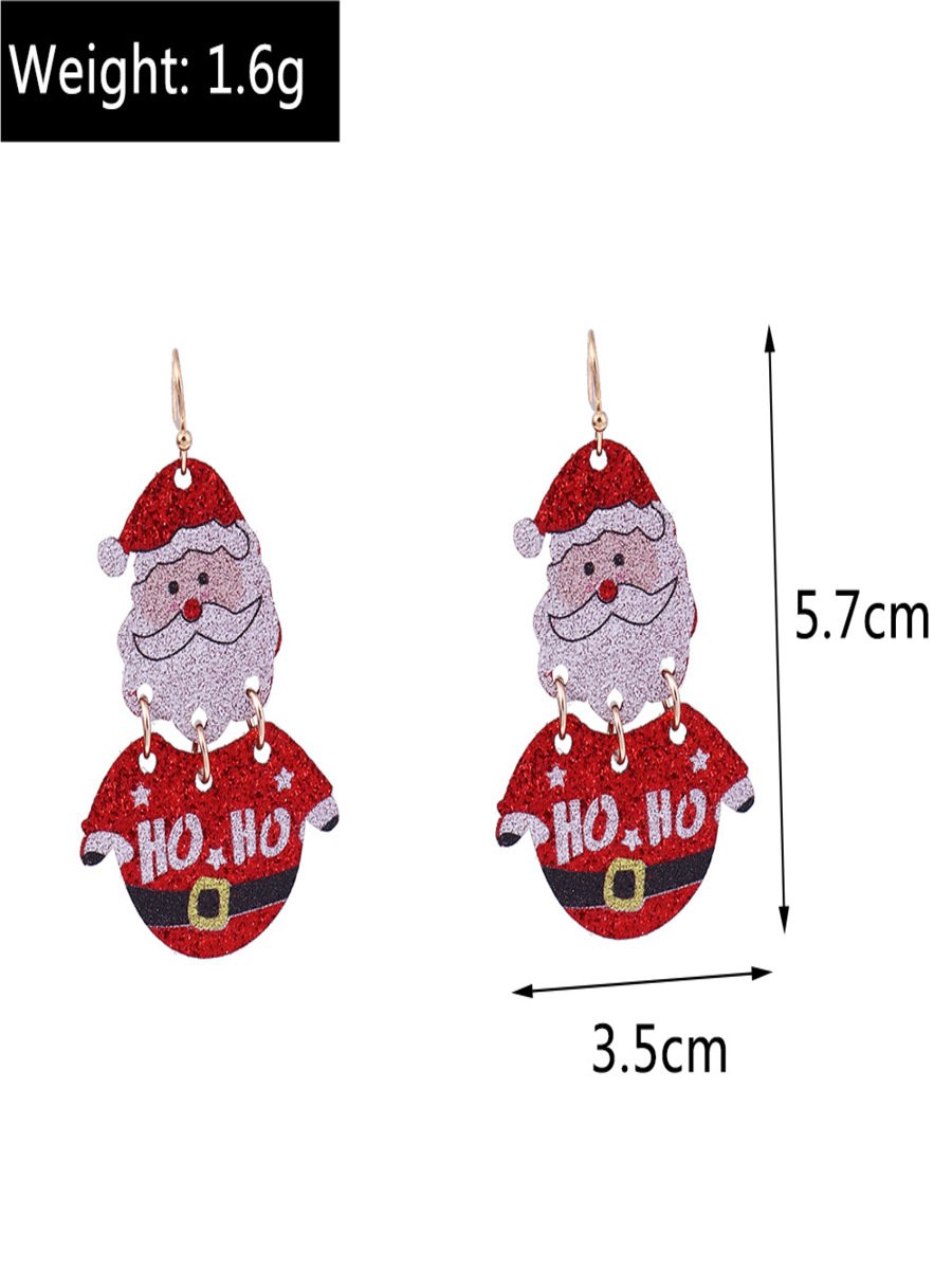 Weihnachten Bunt DIY Schmuck Weihnachtsbaum Glocke Elch Ohrringe Persönlichkeit Felt Ohrringe