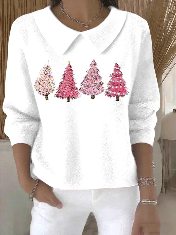 Damen Weihnachten Langarm Bequem Lässig Print Pullover