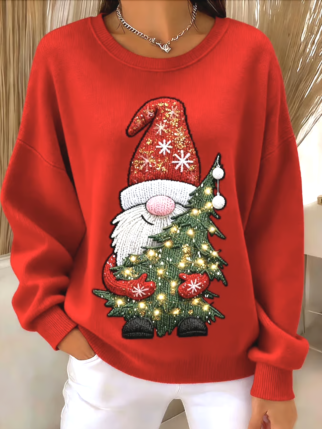 Lässig Rundhals Unifarben Sweatshirt