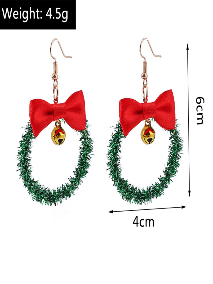 Weihnachten Bunt DIY Schmuck Weihnachtsbaum Glocke Elch Ohrringe Persönlichkeit Felt Ohrringe