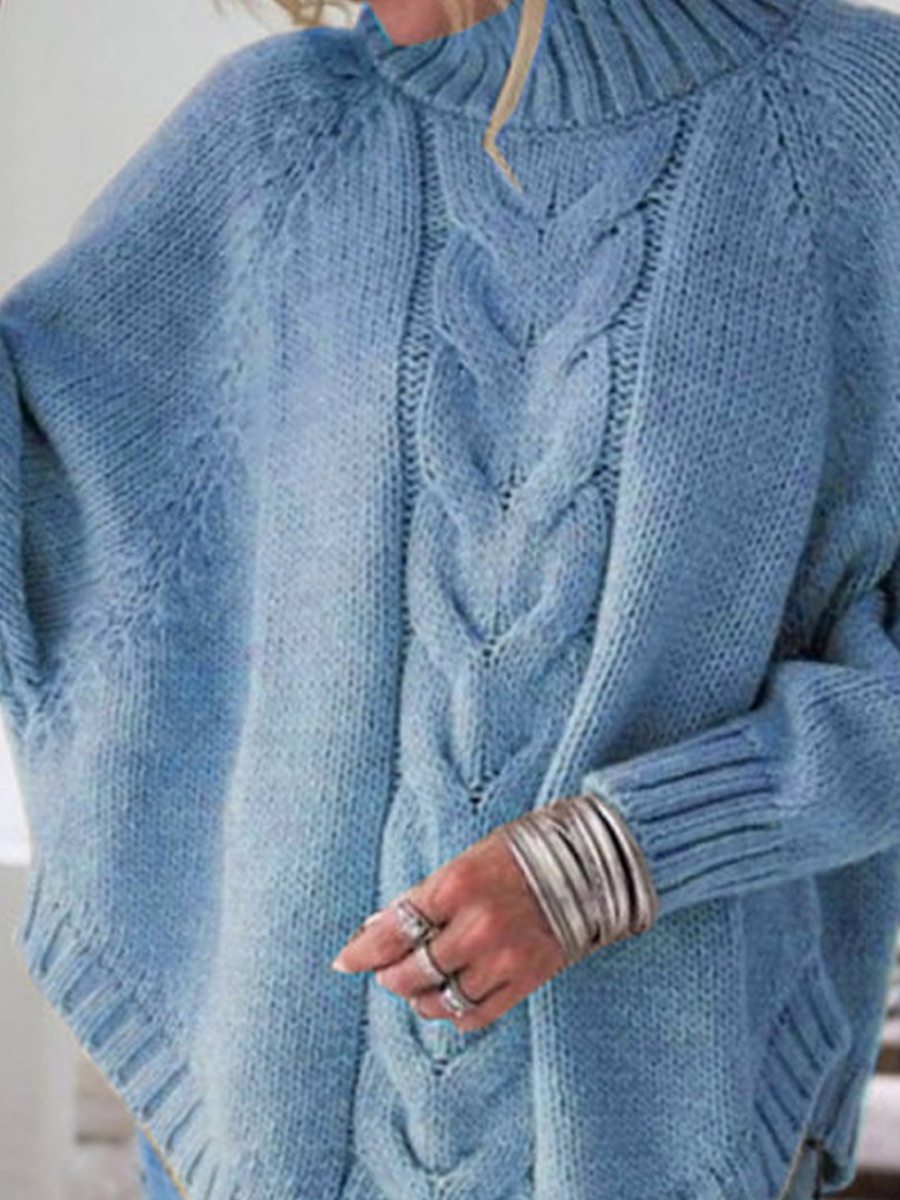 Damen Unifarben Langarm Bequem Straße Jacquard Pullover