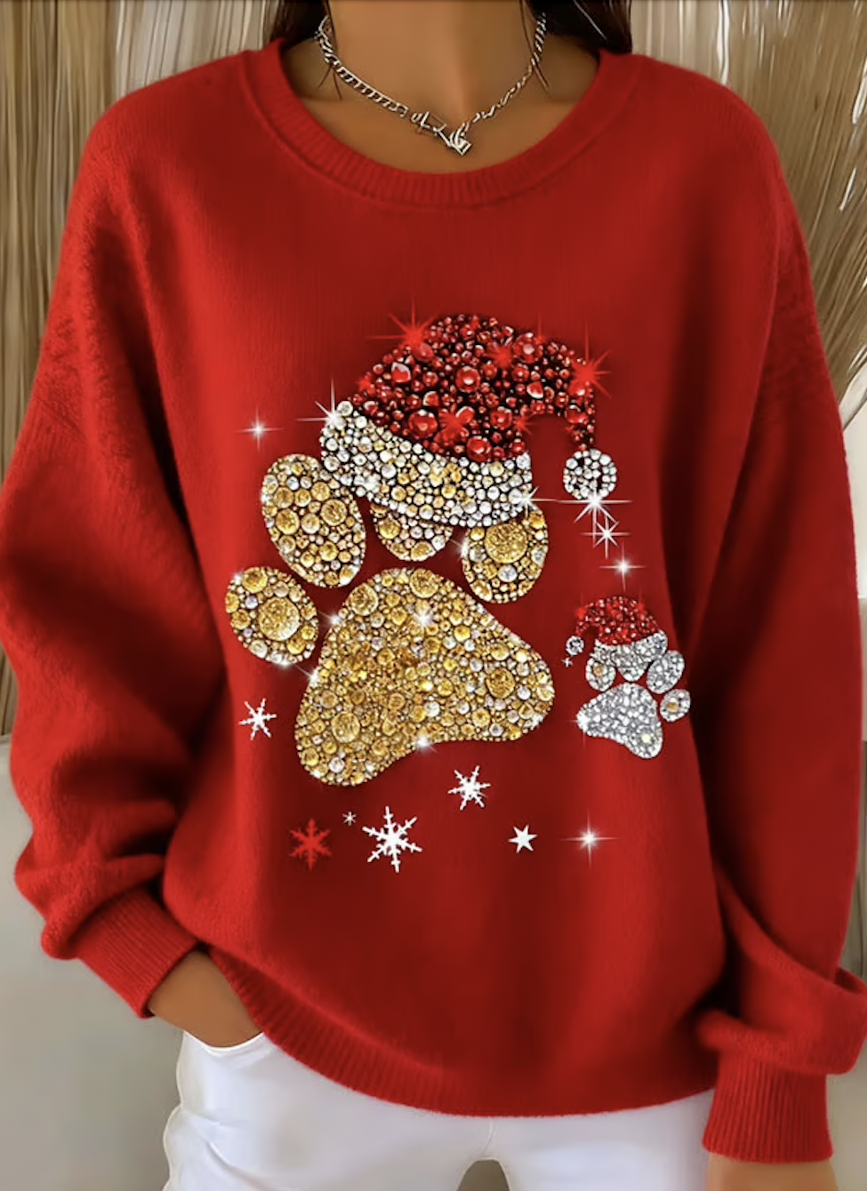Lässig Rundhals Tier Sweatshirt