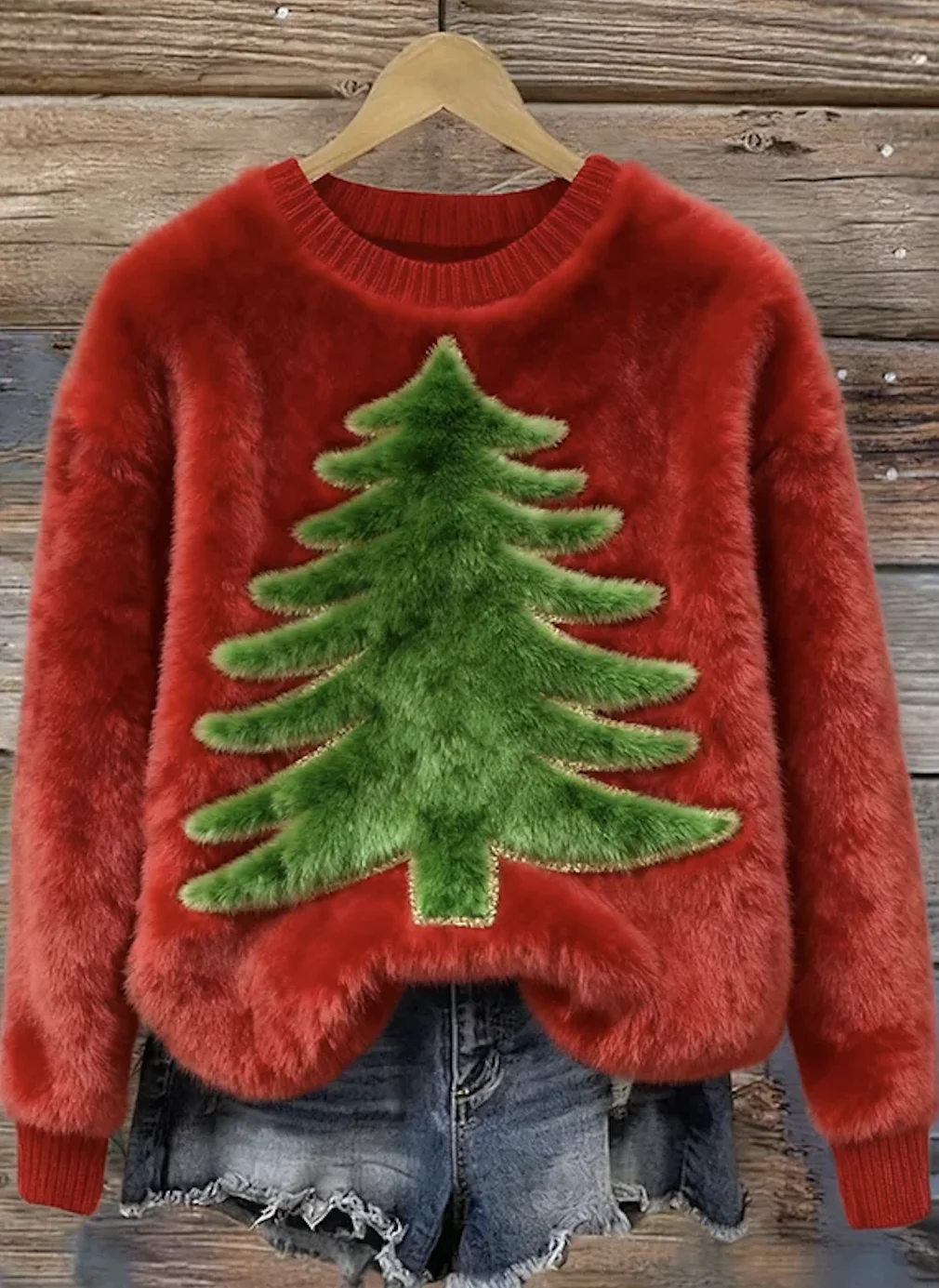 Lässig Rundhals Weihnachten Sweatshirt
