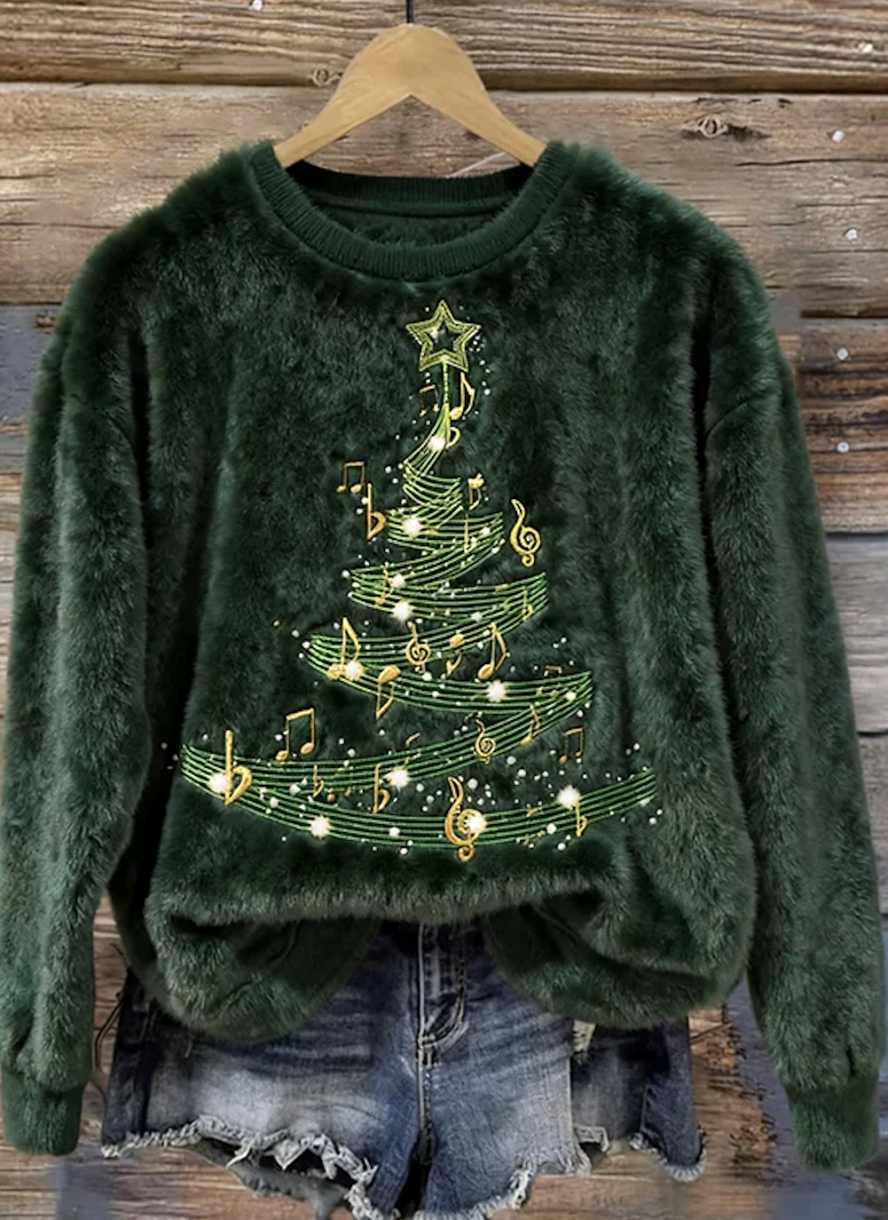Lässig Rundhals Weihnachten Sweatshirt
