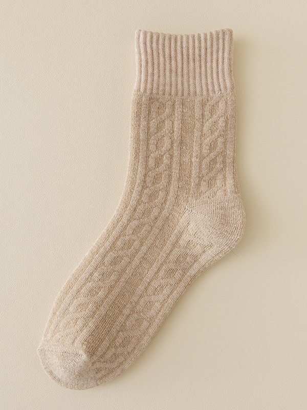 Plüsch und Dick Handtuch Socken Verdrehte Herbst und Winter Stil Mittelrohr Socken Damen Lang Socken Dick Socken Winter Warm Damen Socken