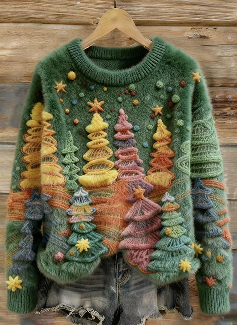 Lässig Rundhals Pflanzen Sweatshirt