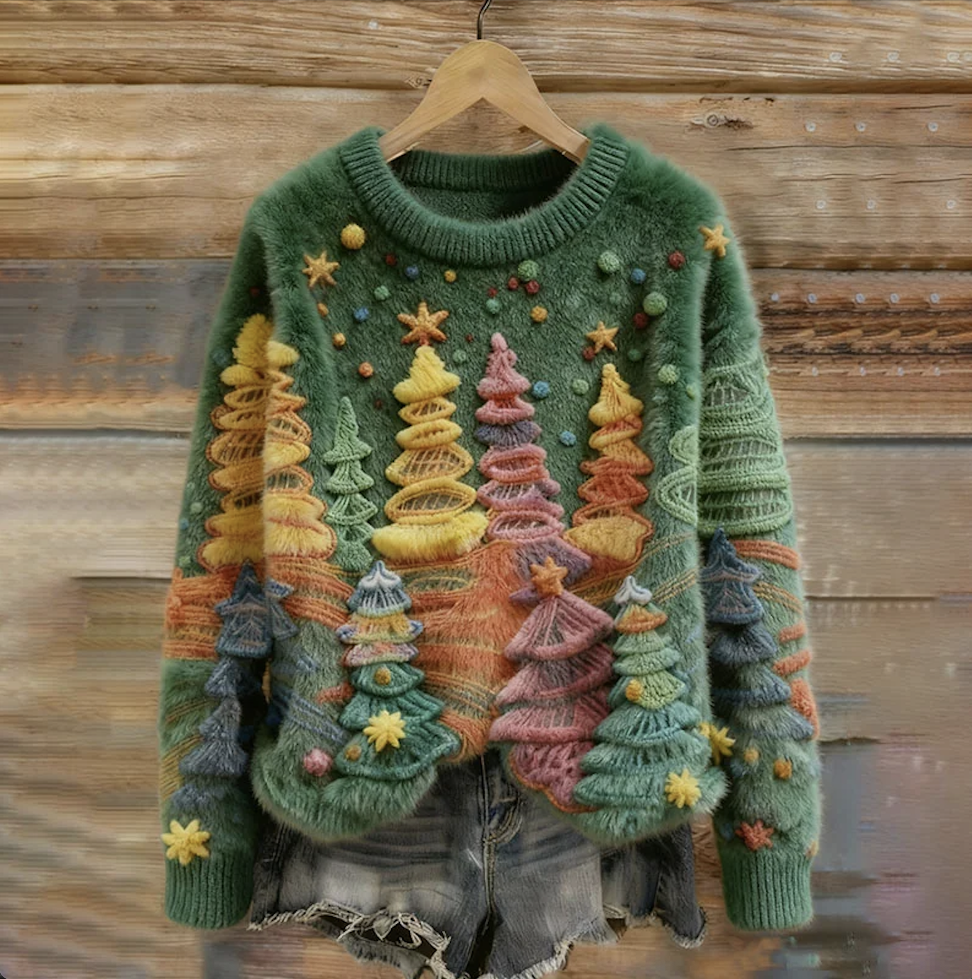 Lässig Rundhals Pflanzen Sweatshirt