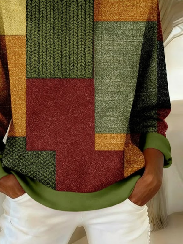 Lässig Kapuze Multifarben Block Kapuze Print