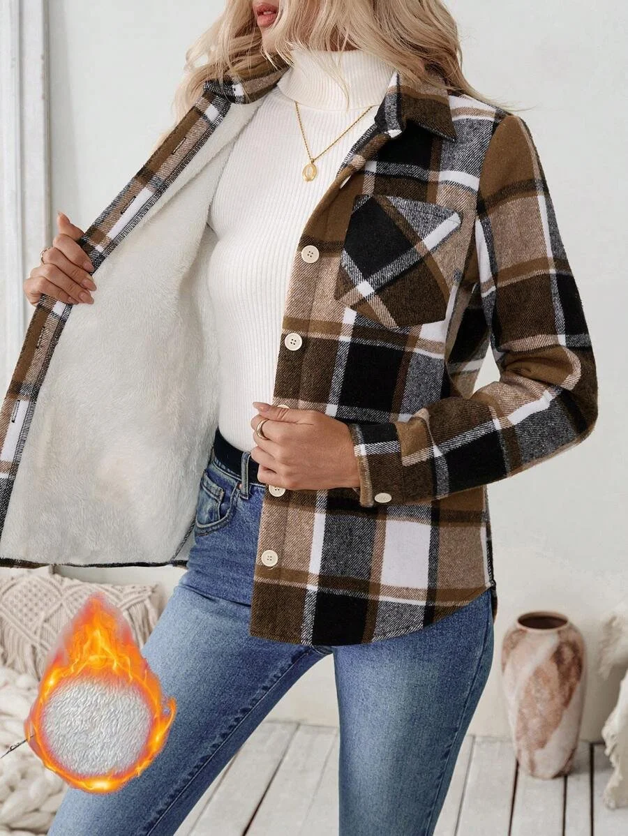 Damen Frühling/Herbst Oberbekleidung Lässig Geometrisch Langarm Hemdkragen Jacke