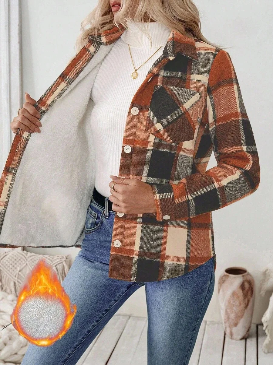 Damen Frühling/Herbst Oberbekleidung Lässig Geometrisch Langarm Hemdkragen Jacke