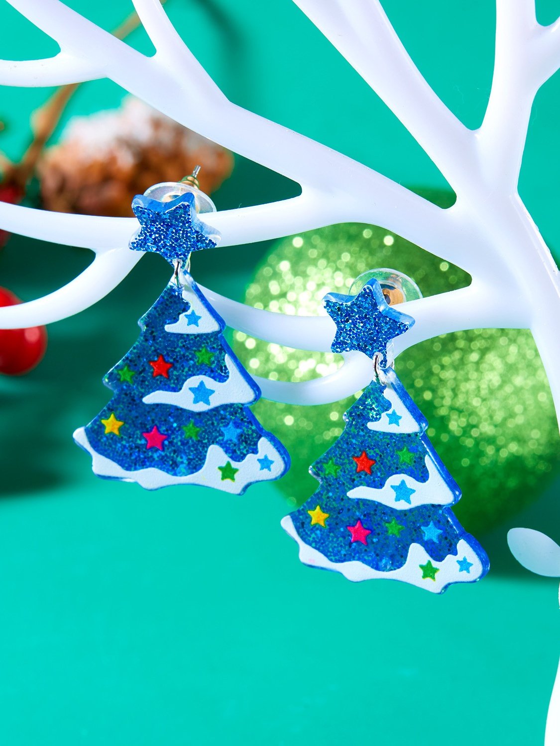 Weihnachten Ohrringe Fashion Acryl Print Weihnachtsbaum Weihnachten Strümpfe Handschuhe Patchwork Ohrringe Weihnachten Urlaub Party Ohrringe