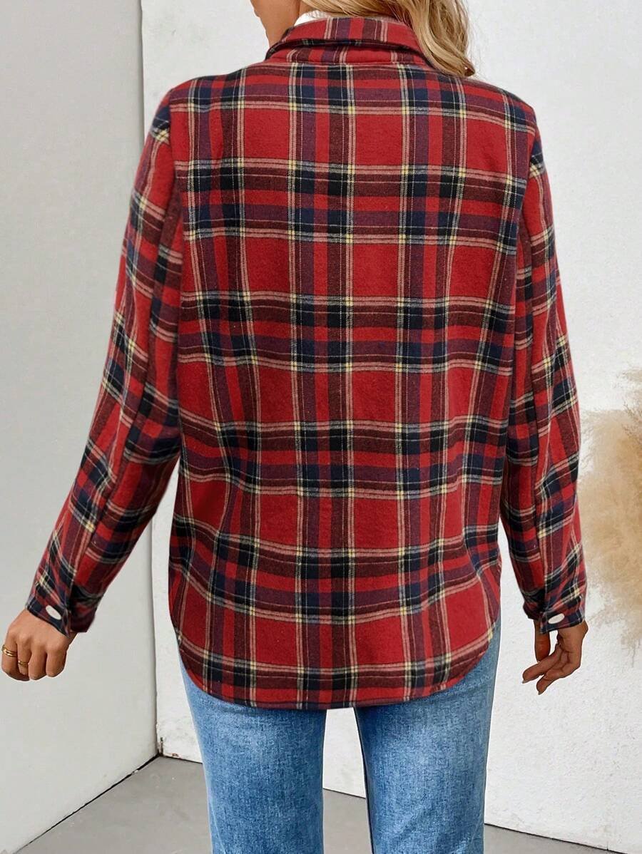 Damen Frühling/Herbst Oberbekleidung Lässig Geometrisch Langarm Hemdkragen Jacke