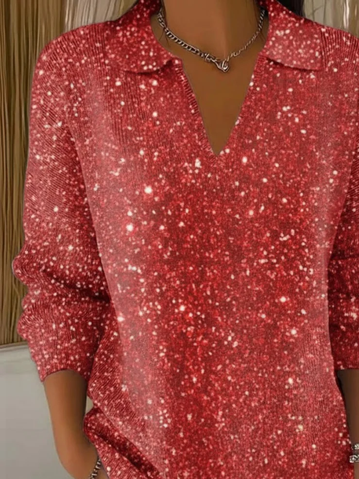 Damen Weihnachten Langarm Bequem Lässig Print Pullover