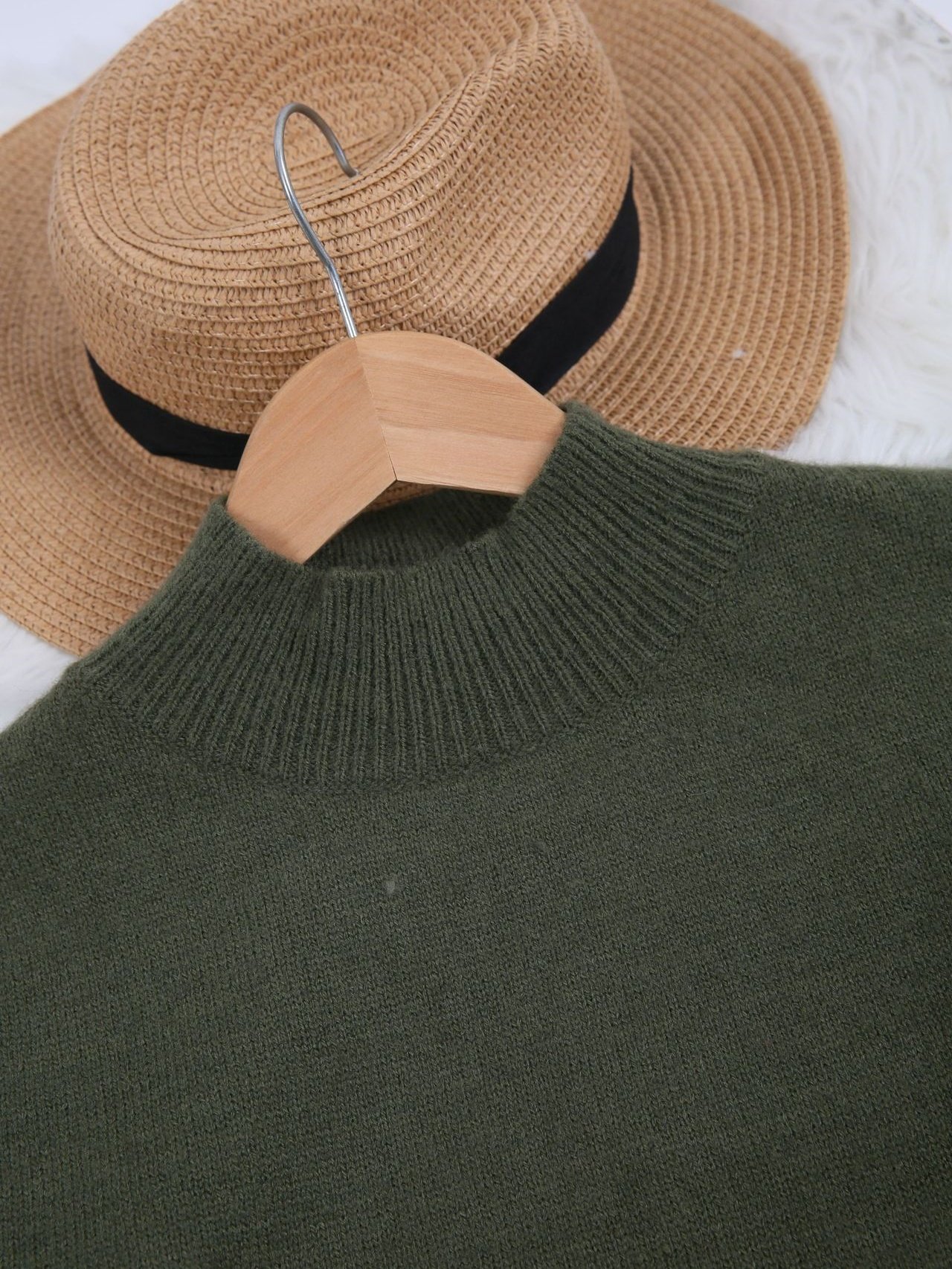 Damen Unifarben Langarm Bequem Straße Nahtverarbeitung Pullover