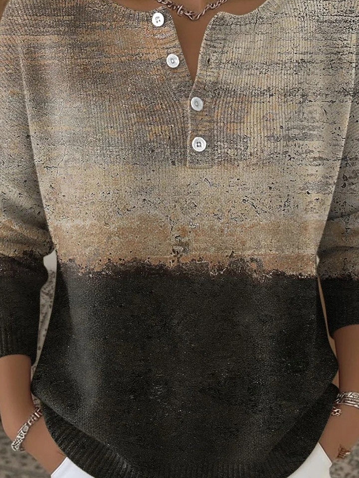 Damen Geometrisch Langarm Bequem Lässig Pullover