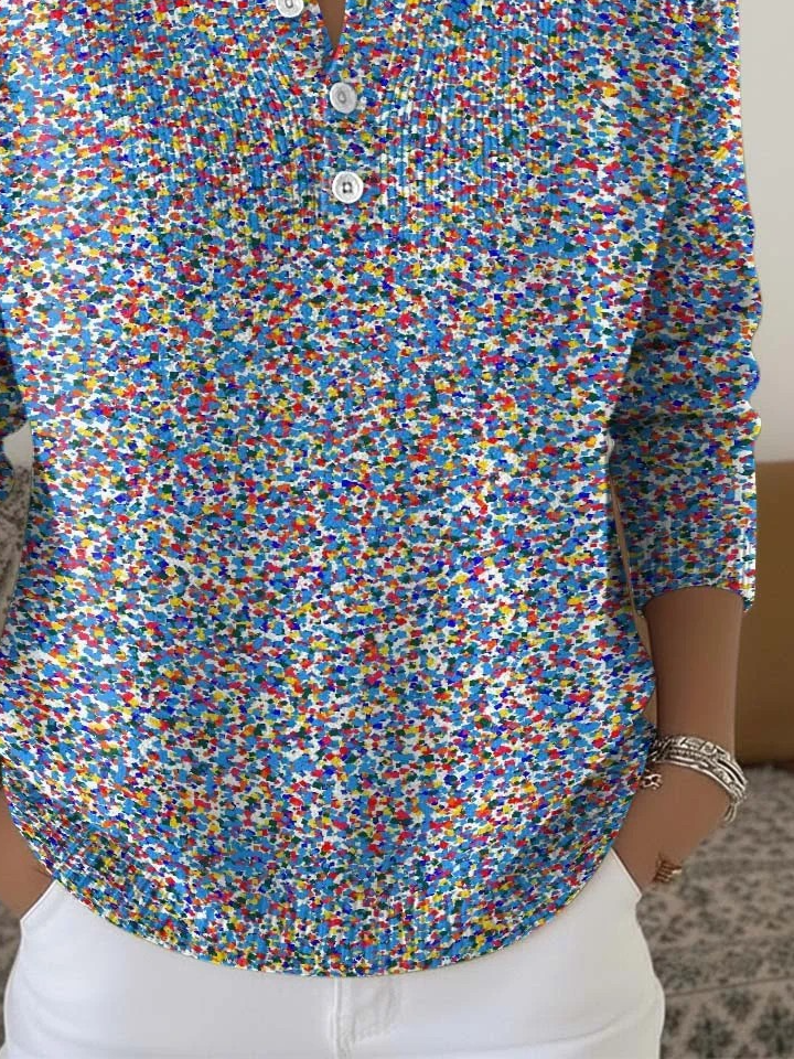 Damen Geblümt Langarm Bequem Lässig Pullover