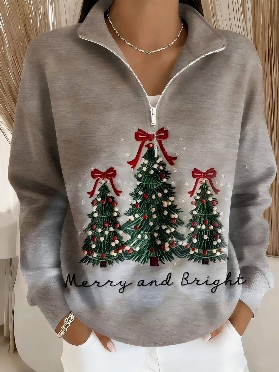 Damen Weihnachten Langarm Bequem Lässig Pullover