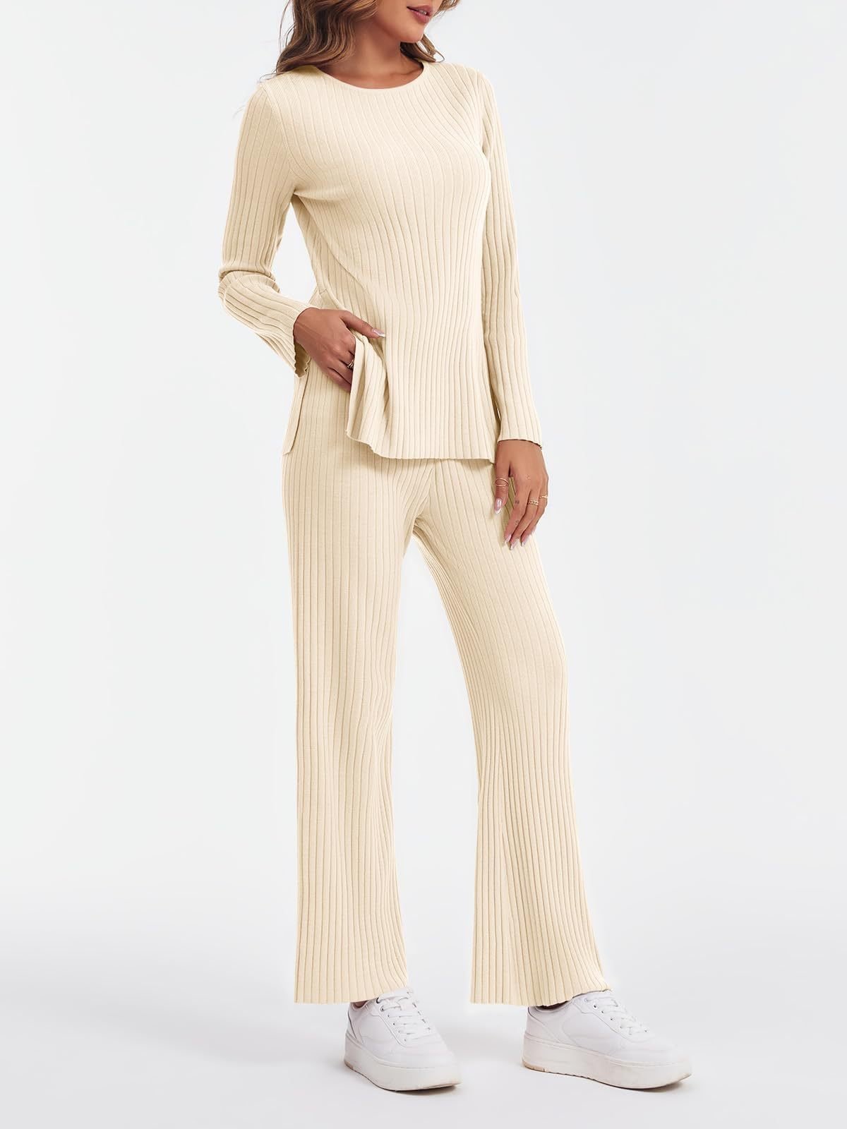 Rundhals Baumwolle Lässig Pyjama Set