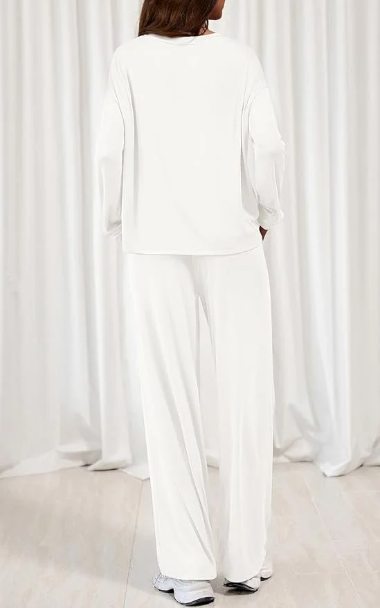 Lässig Unifarben Regelmäßige Passform Pyjama Set