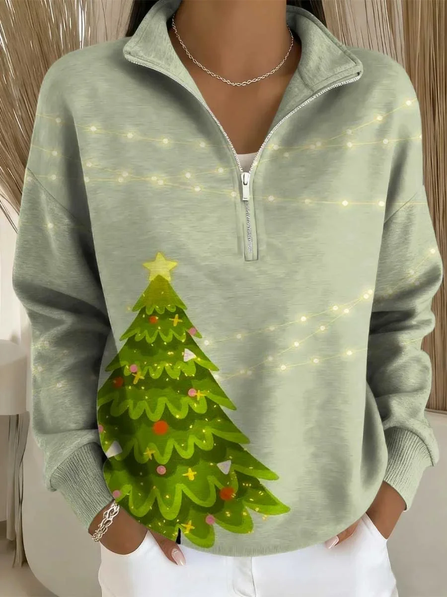 Damen Weihnachten Langarm Bequem Lässig Pullover