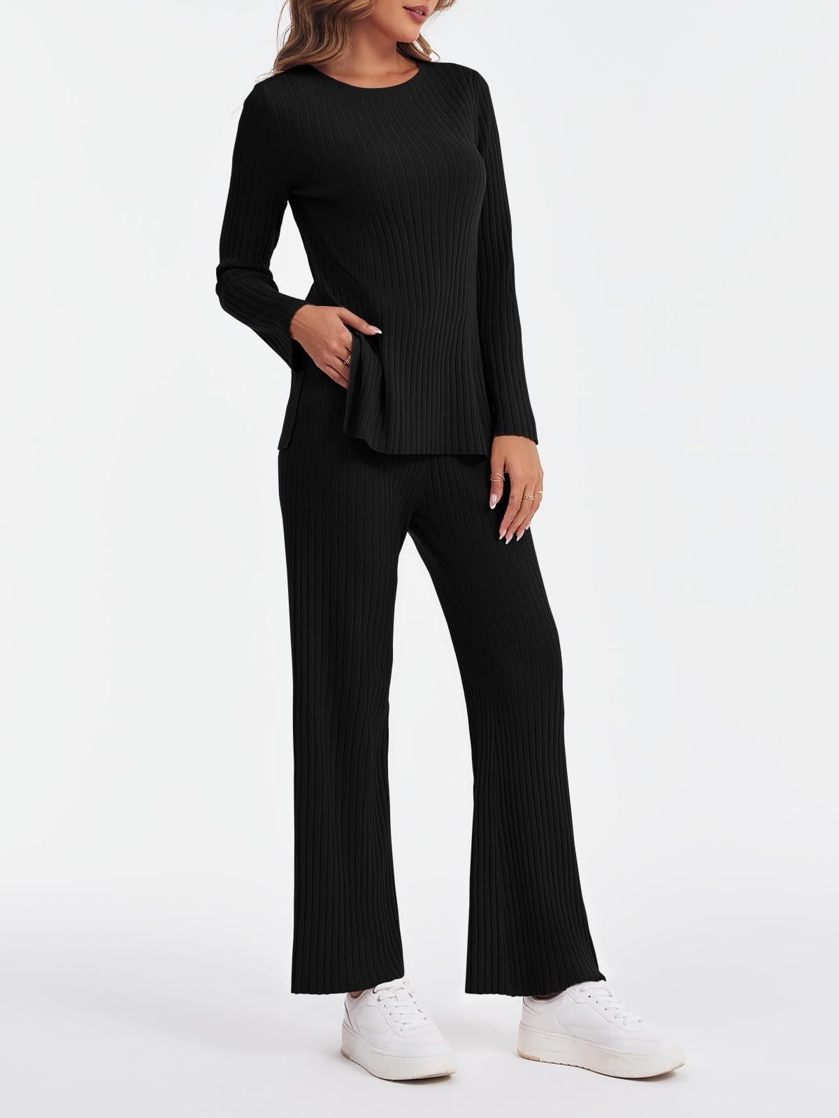 Rundhals Baumwolle Lässig Pyjama Set