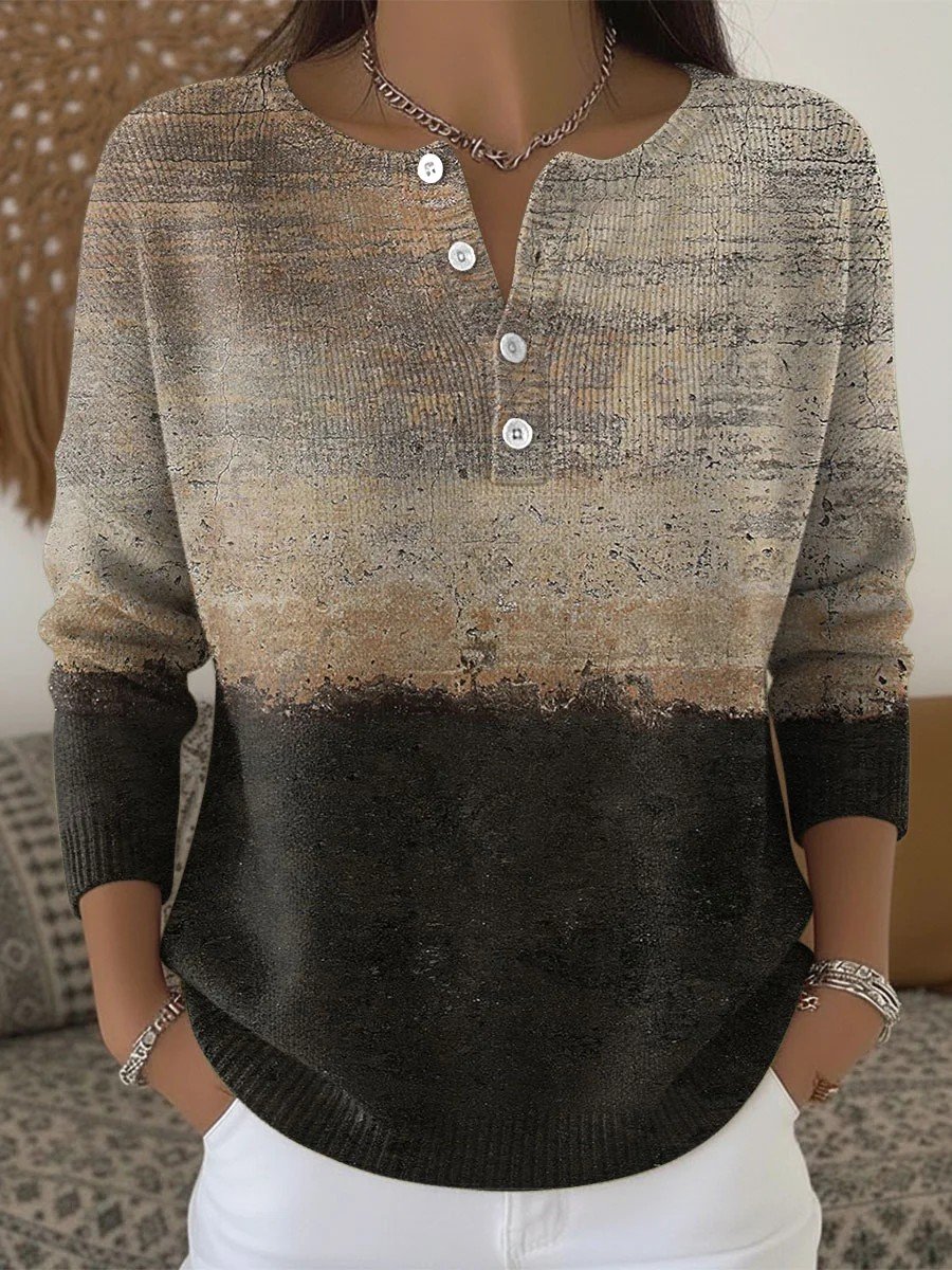 Damen Geometrisch Langarm Bequem Lässig Pullover