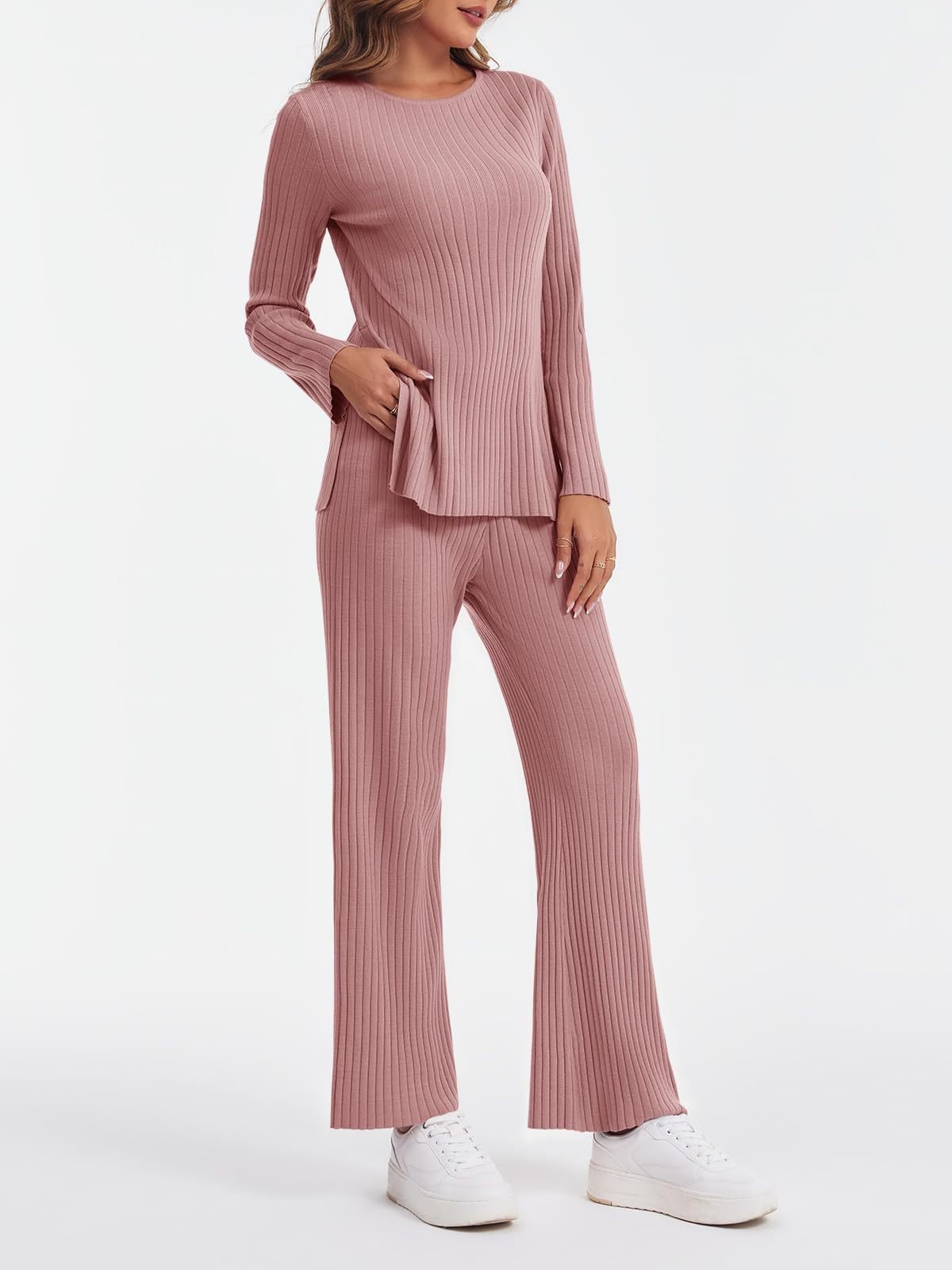 Rundhals Baumwolle Lässig Pyjama Set