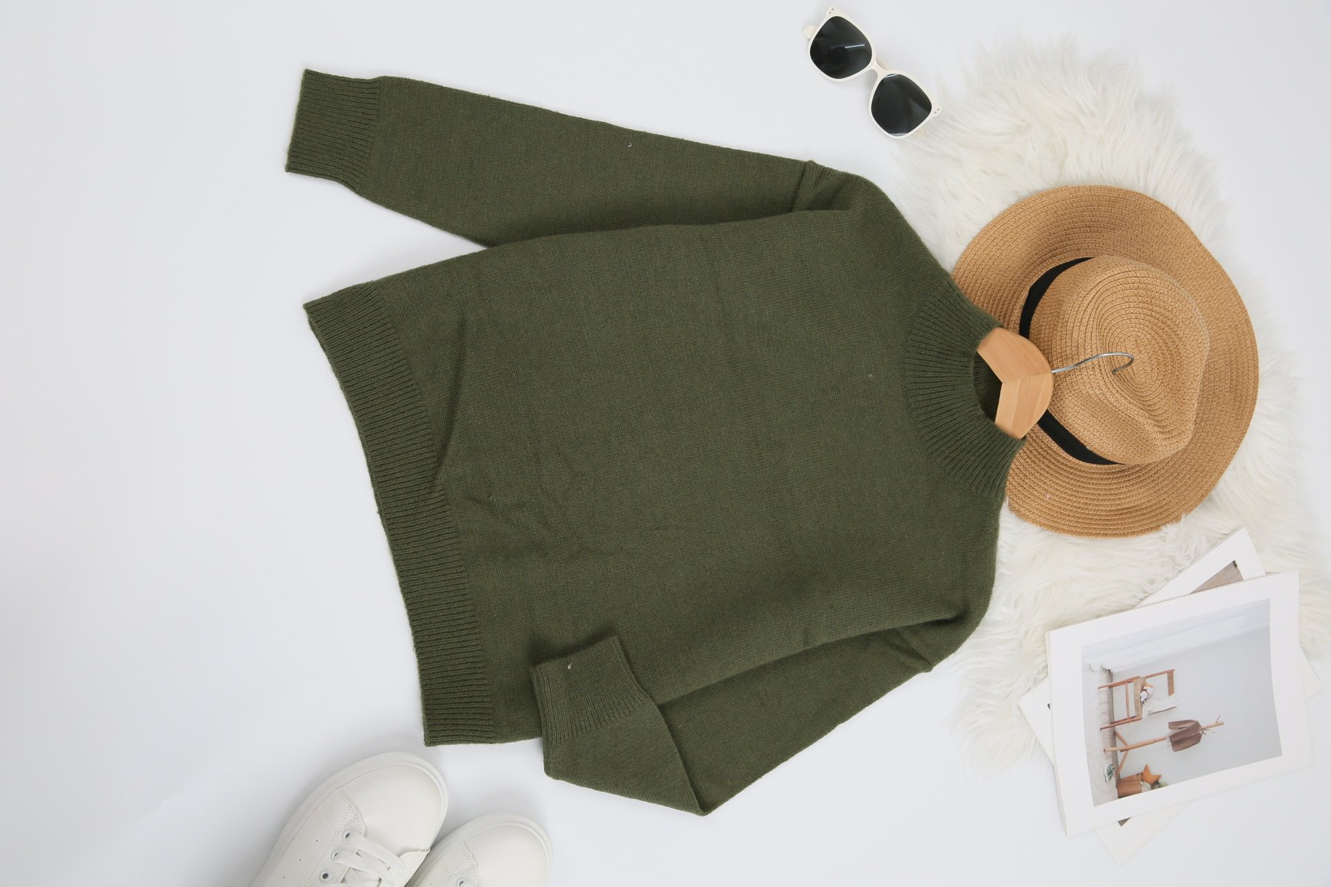 Damen Unifarben Langarm Bequem Straße Nahtverarbeitung Pullover